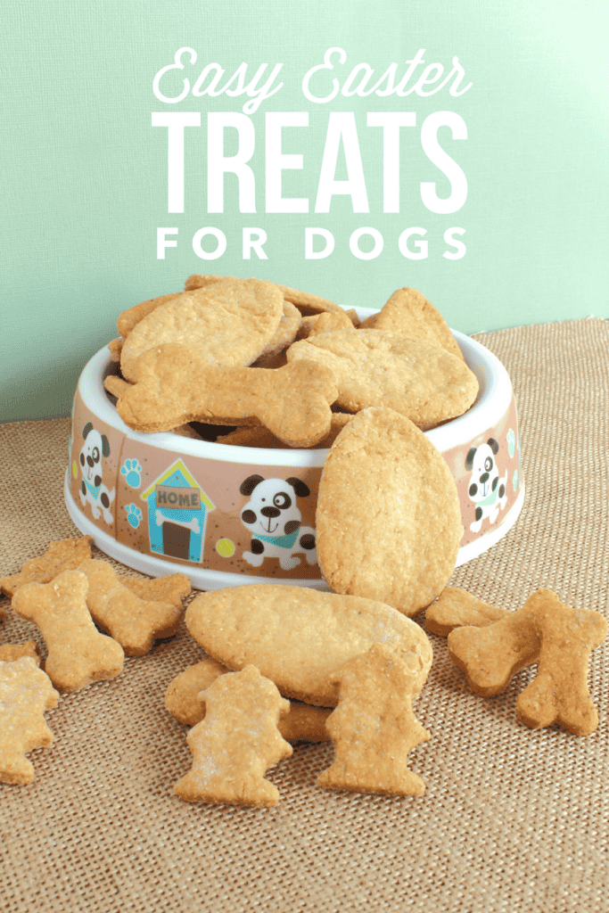 Time to start thing about some easy Easter dog treats recipe for Fido! If he has some yummy goodies of his own, he won't go after the ones in your basket.