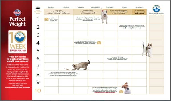 10 Week Turnaround Calender from Hills Perfect Weight