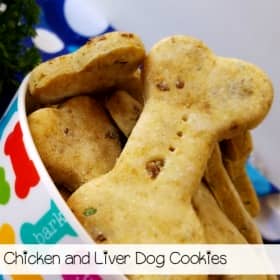 Treat your pup to these homemade chicken & liver dog cookies! Check out how easy this recipe is to make!