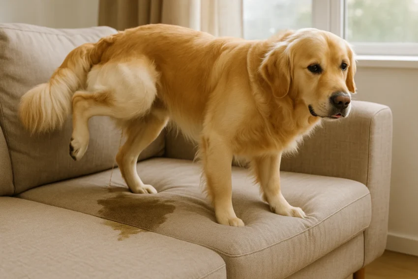 dog peeing in house