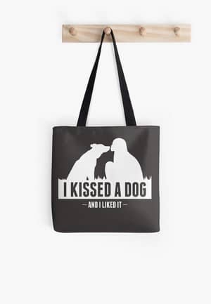 Dog Lovers Tote Bags Dog Gift Idea Kissed a dog