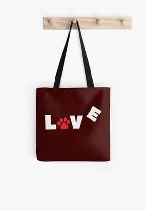 Dog Lovers Tote Bags Dog Gift Idea love paw