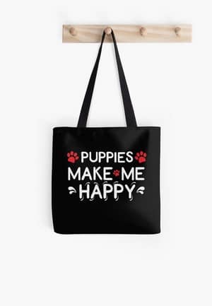 Dog Lovers Tote Bags Dog Gift Idea puppies make me happy