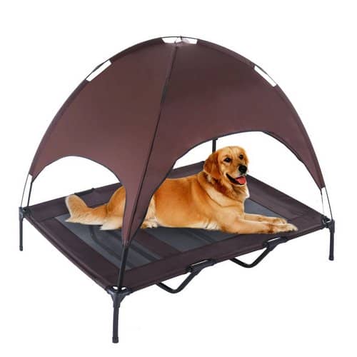 SUPERJARE Elevated Dog Cot with Canopy