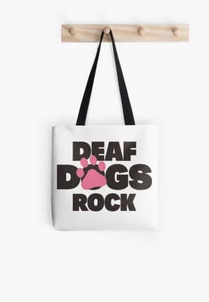 Dog Lovers Tote Bags Deaf Dogs Rock