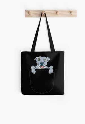 Dog Lovers Tote Bags pocket pit