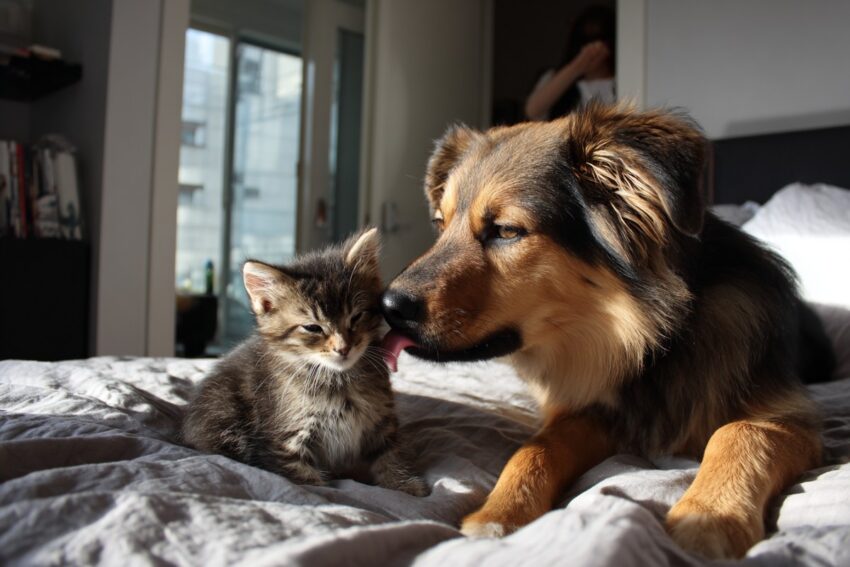 Why Is Your Dog Licking Your Kitten Like Crazy?