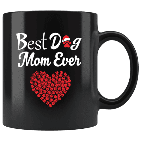 Best Dog Mom Ever Mug With A Christmas Hat Heart