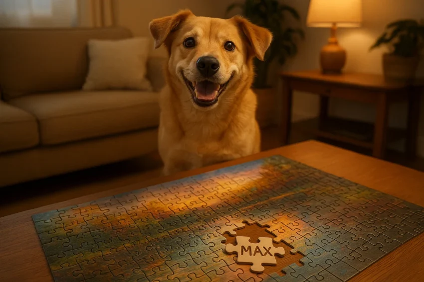 Cute Dog Adoption Announcement Ideas missing piece