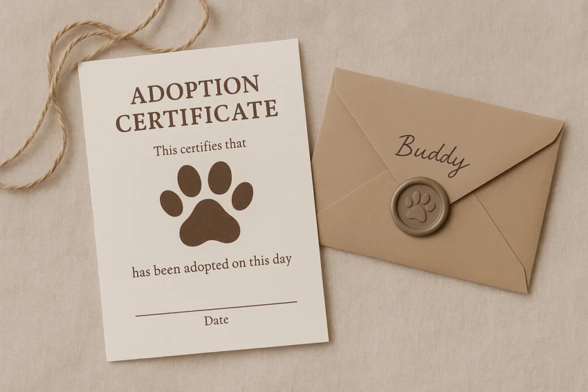 Cute Dog Adoption Announcement Ideas adoption certificate