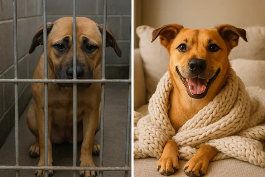 Cute Dog Adoption Announcement Ideas before after