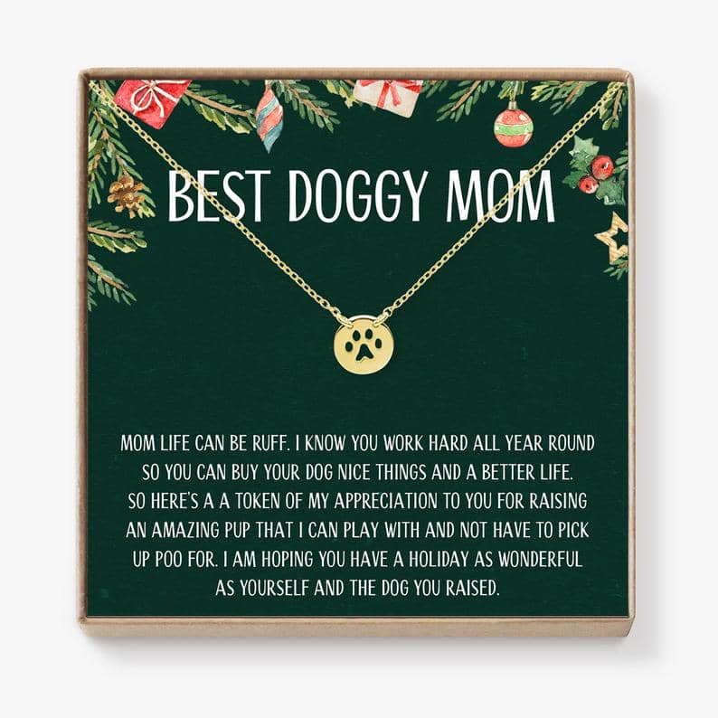 christmas Dog Mom Necklace