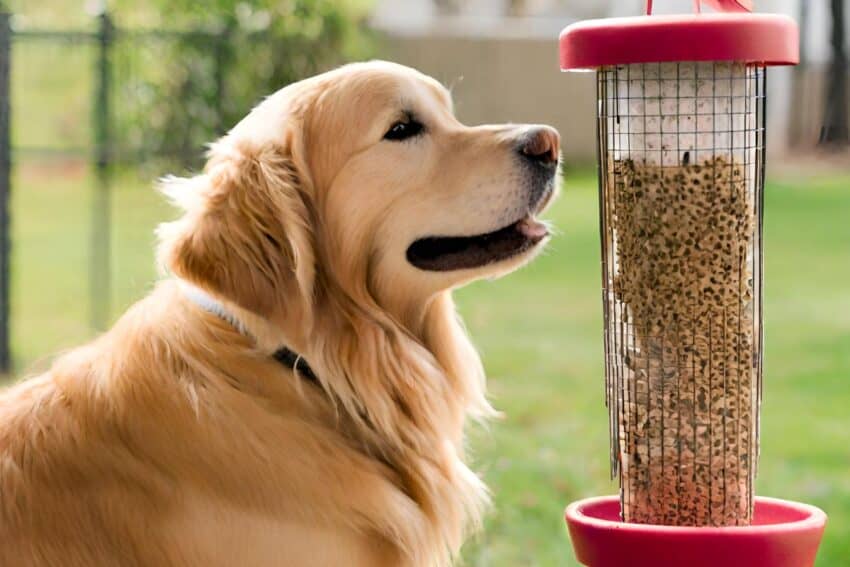 Can dogs eat bird seed? If so, is it even good for them? Read on to find out these answers and more in our detailed guide to dogs and bird feeders.