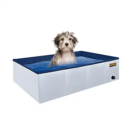 KOPEKS Outdoor Rectangular Swimming Pool Bathing Tub - Portable Foldable - Medium - 37" x 24" - Grey,KPS-1080