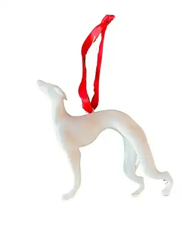 Friends Christmas Ornament/Pat the Dog/White Dog/White Greyhound/Friends Gift Merchandise/Pop Culture