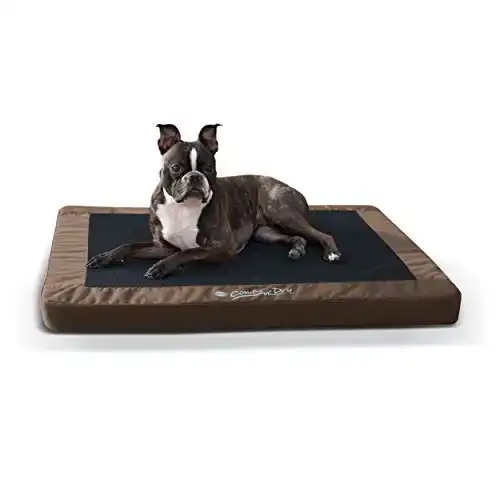 K&H Pet Products Comfy N' Dry Indoor/Outdoor Pet Bed Medium Chocolate 28" x 36" Waterproof Pet Bed