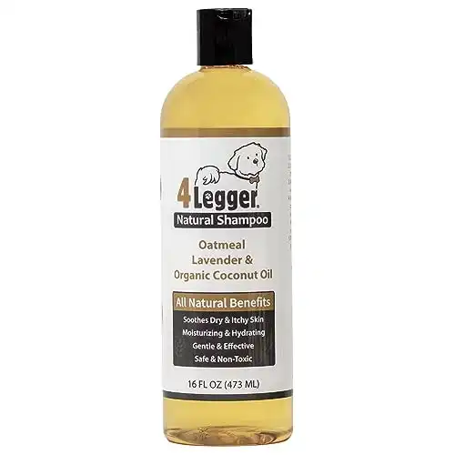 4Legger Organic Dog Shampoo USDA Certified Organic, All Natural Hypoallergenic Dog Shampoo with Oatmeal, Lavender, and Coconut Oil - Organic Oatmeal Shampoo for Dogs - Dog Shampoo for Itchy Skin 16 oz