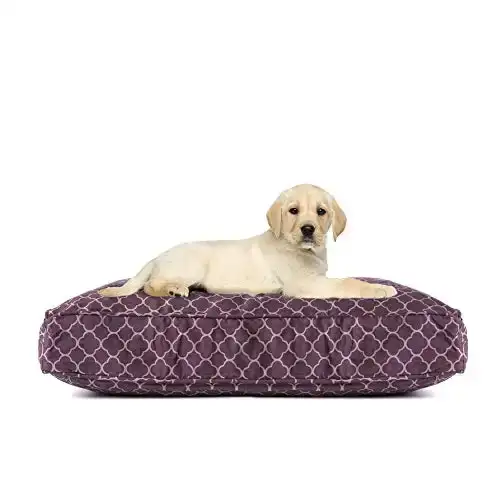 eLuxurySupply Pet Bed - Deluxe Cluster Fiber Filling Pet Beds for Dog and Cats | 100% Cotton Removable Cover | Fully Washable | Small, Medium & Large Pet Beds