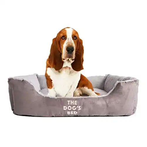 The Dog s Bed, Premium Plush Dog Beds in Grey, Brown & Biscuit M/L/XL, Fully Washable, High Quality & Extremely Soft & Comfortable The Ultimate in Pet Luxury