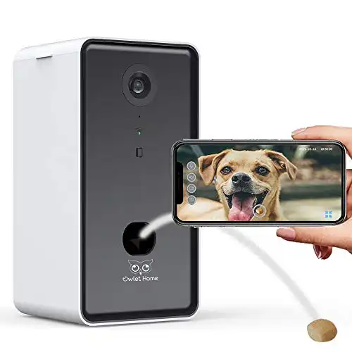 Owlet Home Pet Camera with Treat Dispenser Tossing for Dogs/Cats, Smart Dog/Cat Camera, Free App, 2.4Ghz & 5Ghz WiFi, 1080P Camera, Live Video, Auto Night Vision, 2-Way Audio, Compatible with Alex...