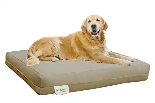 NaturoPet Natural Dog and Cat Bed, Virgin Wool & Coco-Latex, Outdoor/Indoor Water Resistant Pet Mattress Made in USA, Ultimate Support, Dual Zippered Removable/Machine Washable Covers