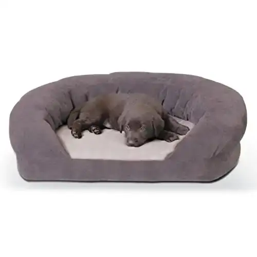 K&H Pet Products Ortho Bolster Sleeper Orthopedic Dog Bed Medium Gray