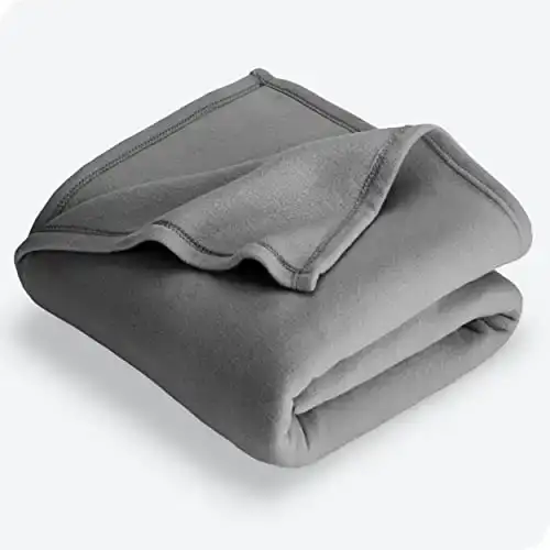 Bare Home Polar Fleece Blanket - Throw Blanket - Grey - Warm & Cozy - Premium Fleece Blanket - Blanket for Bed, Sofa, Camping, Travel and Cold Nights - Lightweight Blanket (Throw, Grey)