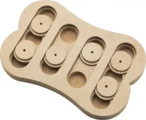 Spot Ethical Pet Interactive Seek-A-Treat Shuffle Bone Toy Puzzle That Will Improve Your Dog's IQ, Specially Designed for Training Treats