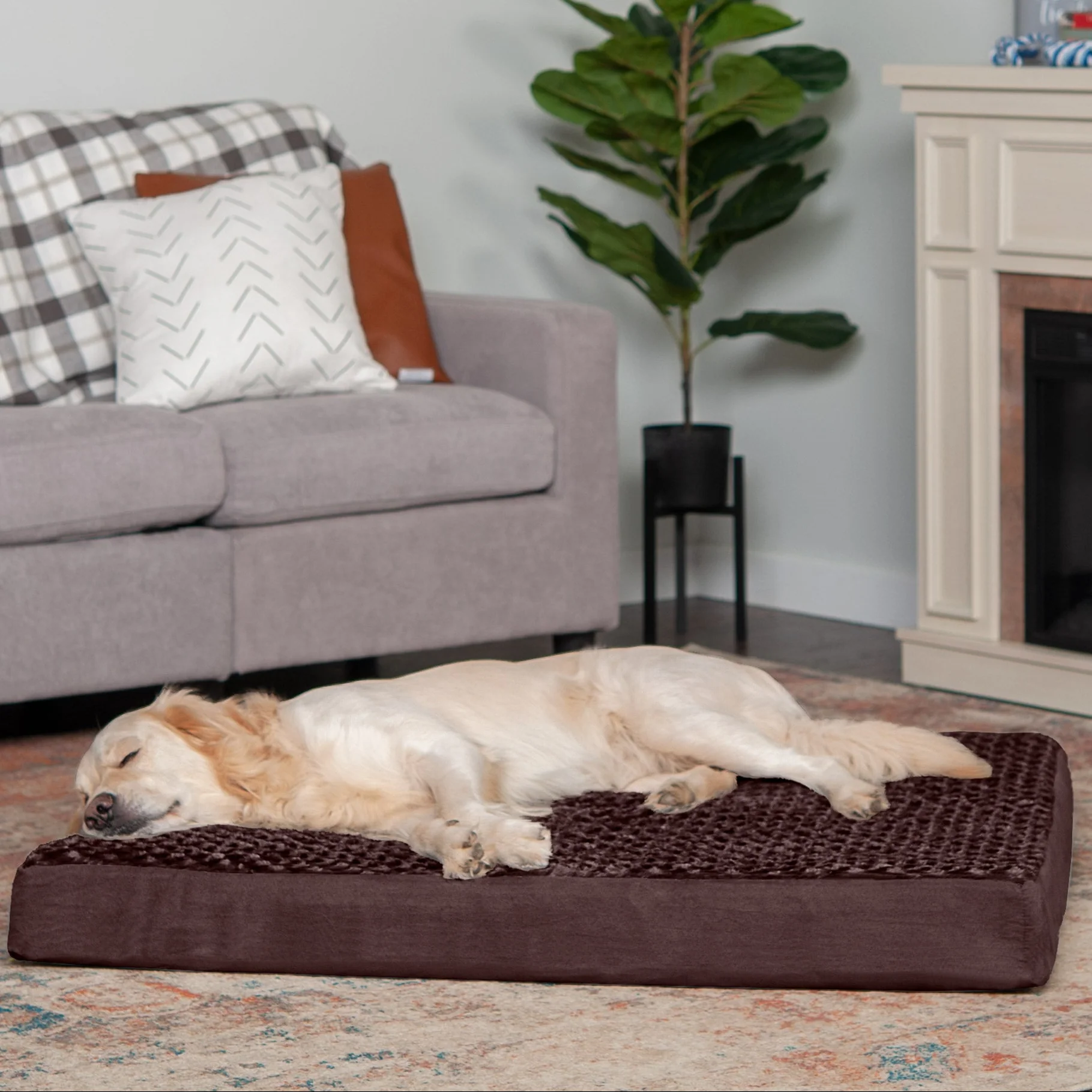 Furhaven Deluxe Mattress Dog Bed With Cooling Gel Foam