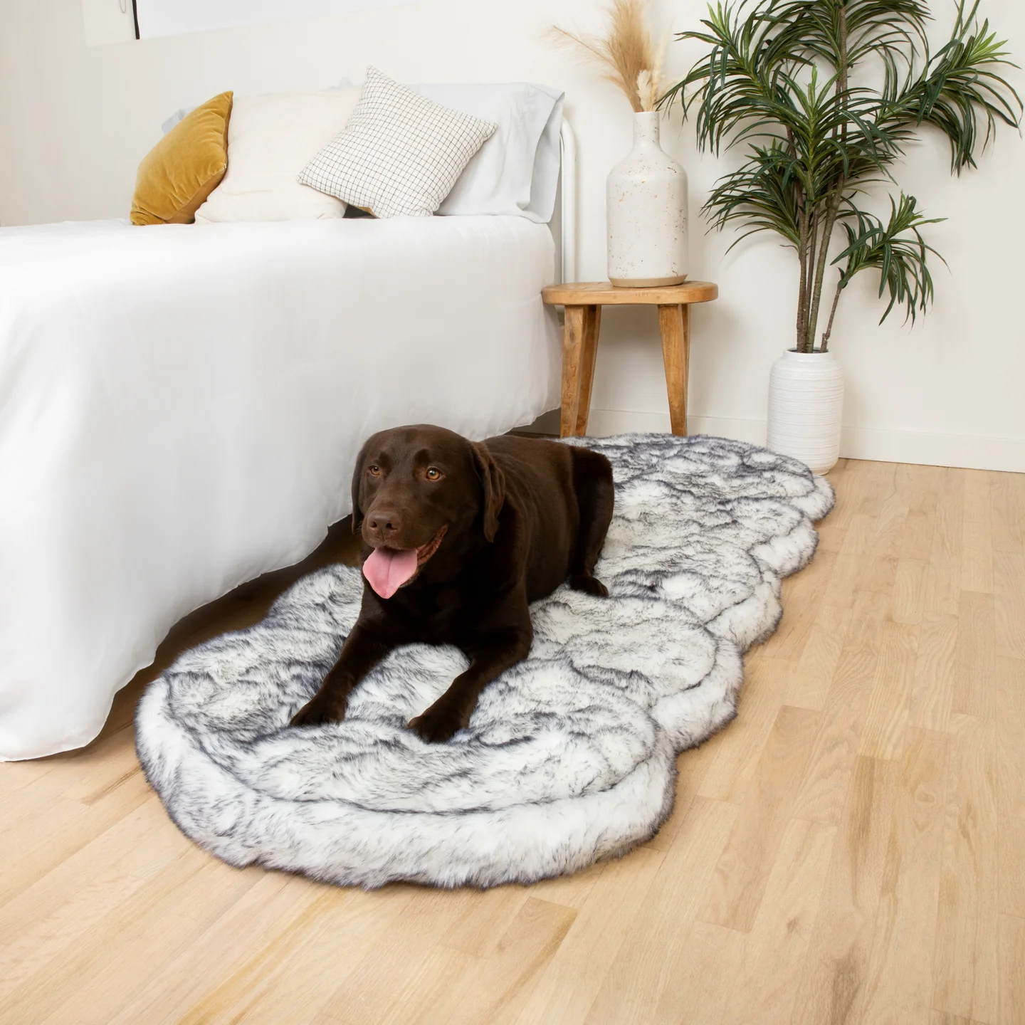 PupRug Runner Luxe Faux Fur Memory Foam Dog Bed