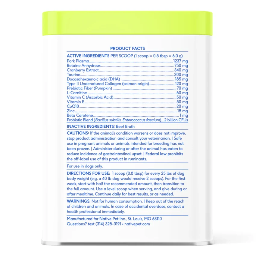 native pet senior daily ingredients